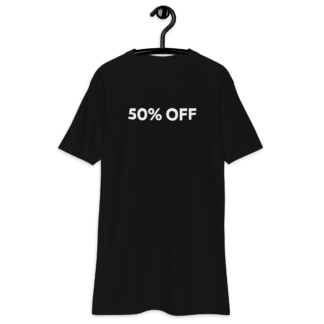 50% off shirt full price