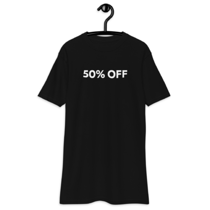 50% off shirt full price